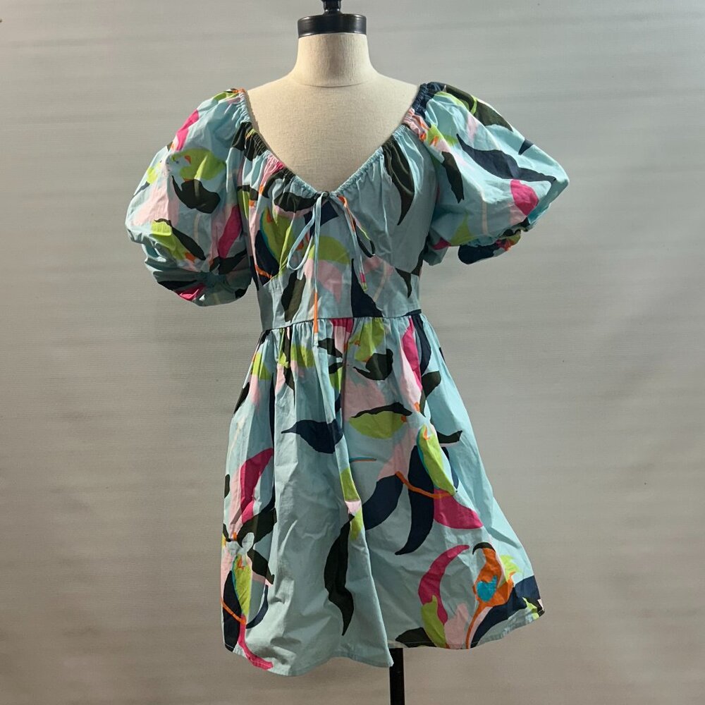A New Day Women's Puff Short Sleeve Dress/Sundress, Mini Length Size Small